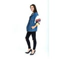 thumbnail image 3 of Womens Denim Jacket with Crochet knit sleeves, 3 of 4