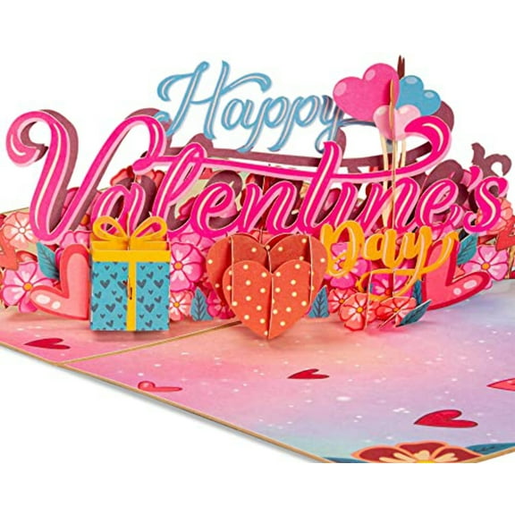 Happy Valentines Day Card Pop Up - 8" x 6"