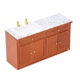 thumbnail image 1 of Gabinete De Fregadero De Cocina En Miniatura, Decoración De Mármol, Fregadero De Casa De Muñecas, Modelo De Fotos, Accesorios De Madera De Abedul, Escala 1: 12 Para Dormitorio, 1 of 7