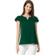 thumbnail image 3 of Allegra K Camiseta Manga Tulipán Cuello En V Básico Para Mujer Verde XS, 3 of 6