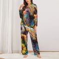 thumbnail image 2 of Fotbe Sunflower Turtle Conjunto de Pijama de Manga Larga para Mujer con Estampado, Ropa de Dormir de 2 Piezas, Conjunto de Casa Suave y Cómodo con Bolsillos-X-Large, 2 of 7