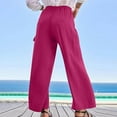 thumbnail image 5 of Summer Savings! Enjoytime Women's Wide Leg Pants with Drawstring Elastic Waist Comfy Loose Palazzo Pants with Pockets Solid Casual Pants for Women, 5 of 7