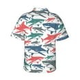 thumbnail image 3 of Balery Colorful Shark Print Men's Hawaiian Shirts Short Sleeve Beach Shirt Relaxed Fit Vacation Button Down Shirts-X-Large, 3 of 9