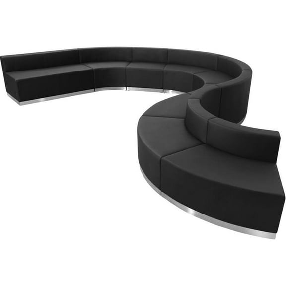 Flash Furniture Hercules Alon 9 Piece Reception Seating in Black