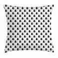 thumbnail image 1 of Cat Throw Pillow Cushion Cover, Abstract Black Cat Figures with Pinkish Cheeks Modern Design Animals Monochrome, Decorative Square Accent Pillow Case, 24 X 24 Inches, Black White Pink, by Ambesonne, 1 of 2