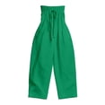 thumbnail image 6 of Women's Strapless Tube Jumpsuit, Adjustable Tie Front Bodice Wide Leg Outfit, Cotton Linen Blend Summer Casual Beachwear, Resort and Vacation Jumpsuit for Women​-Green, 6 of 6
