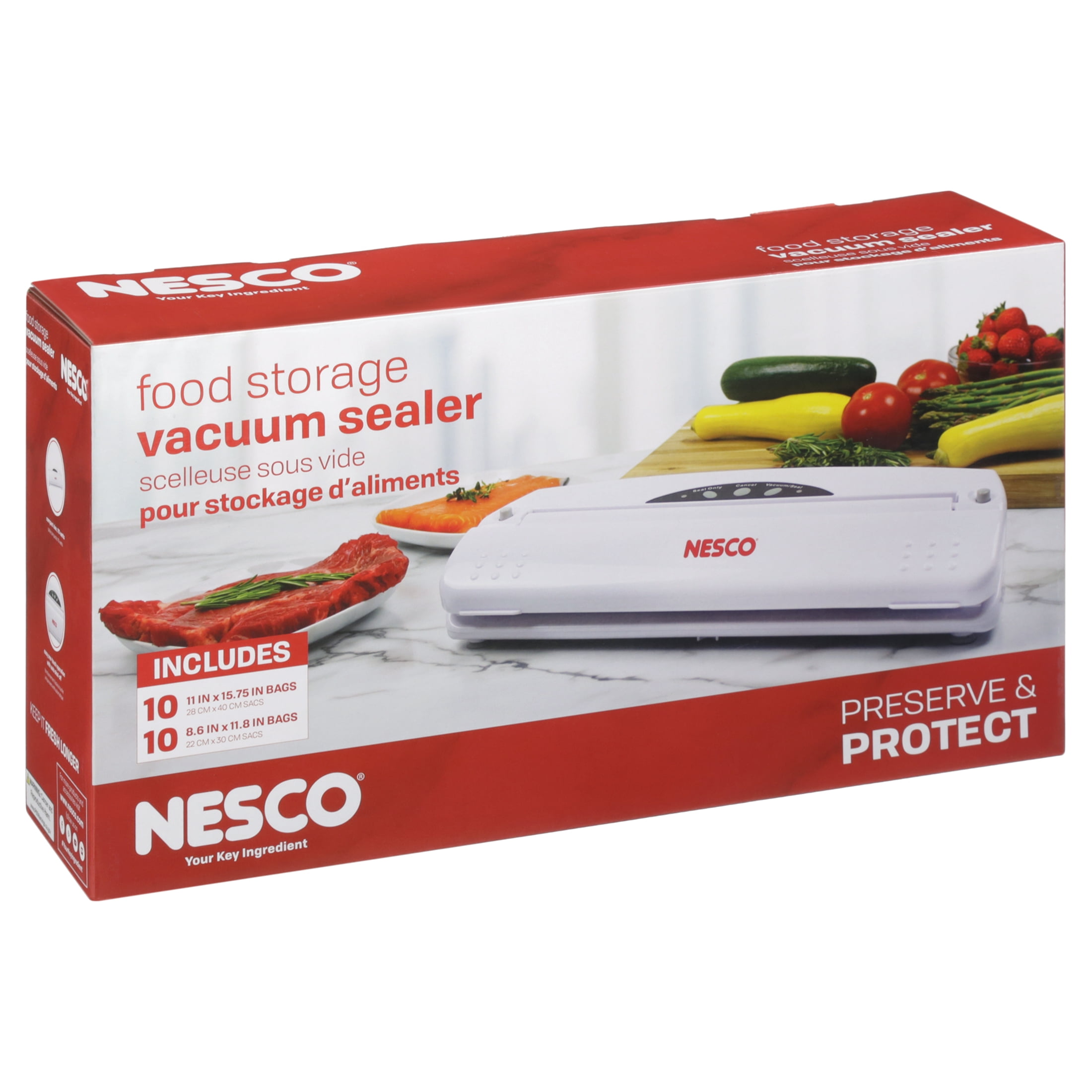 NESCO® VS-01 Food Vacuum Sealer, 21-Piece Set, White