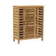 thumbnail image 4 of Linon Bracken Sturdy Solid Bamboo 2 Door 3 Shelf Floor Cabinet in Natural Brown, 4 of 14