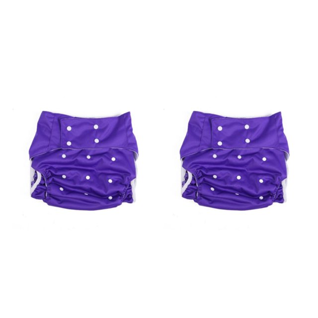 Qarigey Pañal para adultos, reutilizable, lavable, ajustable, a prueba de fugas, transpirable, pantalones de enfermería, tela ligera para Púrpura 2Conjunto