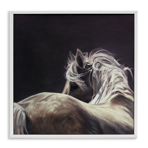 Stupell Industries Rustic Lodge Double Take Horse Portrait White Framed Giclee Art, 17 x 17, by Spirit Horse
