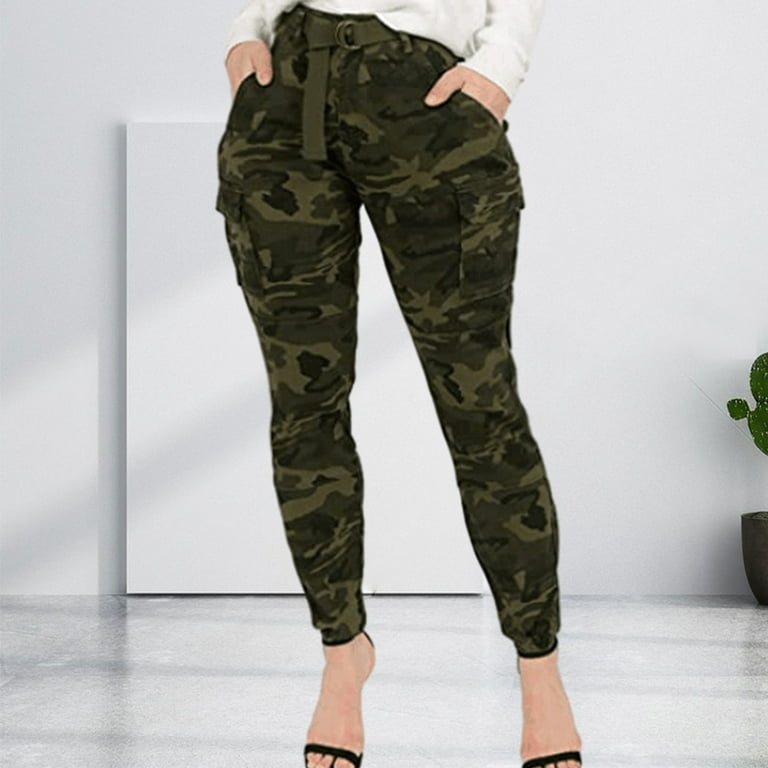  Pants for Women High Waist,Women's Camouflage Jogger
