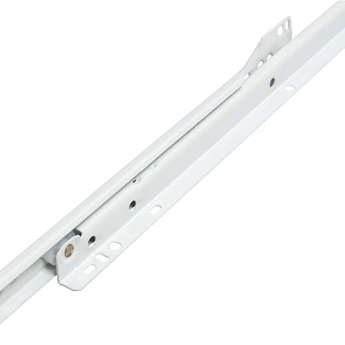 10" Bottom-Mount Drawer Slide Kit, Steel Tracks, 1.2 mm Thick, 1-Pair, White Powder Coat Finish, 2-Pack