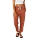 thumbnail image 1 of Pantalones cónicos para mujer con bolsillos laterales con cordón Color liso Pantalones holgados informales para salón Naranja S, 1 of 5