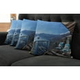 thumbnail image 5 of Ambesonne Summer Throw Pillow Cover 4 Pack, Lake Sea View Holiday, 24", Blue White and Green, 5 of 5