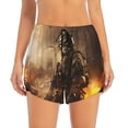 thumbnail image 2 of Vsdgher Apocalyptic Skull Soldier Athletic Shorts for Women, Women's Running Double Layer Shorts, High Waisted Yoga Shorts, Workout Athletic Shorts-, 2 of 7