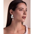thumbnail image 4 of 18K Gold Statement Earrings for Women by Leander, Chunky Dangle Leaf Fan Shape Flower Earrings, Vintage Boho Accessories by Leander, 18K Gold Plated Trendy Fashion Jewelry Gifts, 4 of 5
