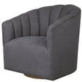 thumbnail image 4 of Uttermost Cuthbert Wood Stainless Steel and Fabric Swivel Chair in Brushed Brass, 4 of 7