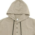 thumbnail image 6 of ZVNAΖH Mens Linen Short Sleeve Hoodies Lightweight Button Hooded Pullover Summer Beach Vacation Shirts with Drawstring, 6 of 8