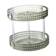 thumbnail image 3 of DOLITY Rotatable Cosmetic Storage Holder Makeup Organizer Desktop Perfume Tray Rack for 2 Tiers Green, 3 of 9