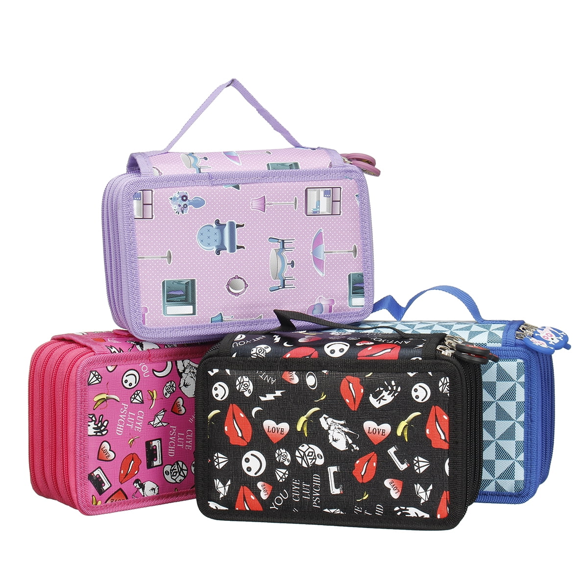 High Capacity Zipper Pens Pencil Case,Multi-Functional Stationery