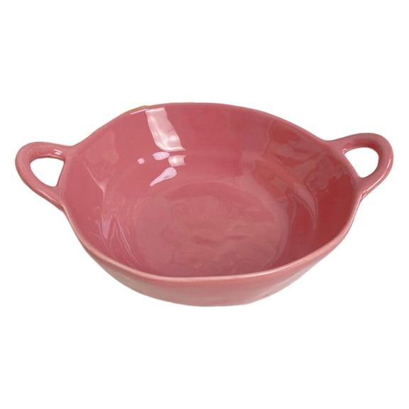 Small Vintage Ceramic Bowl with Handles, Serving Bowls - Large Big Bowl for Mixing, Salad, Pasta, Mashed Potato, Chips - Colorful & Decorative for Parties & Entertaining
