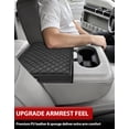 thumbnail image 4 of KBH Center Console Cover for 1999-2010 Ford F250 F350 F450 & 2001-2005 F550 with Jump Seat, Black Leather Middle Console Armrest Cover Cushion Pad for Truck Interior Accessories, 4 of 7
