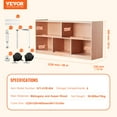 thumbnail image 2 of VEVOR Cubby Mobile Tray Storage Cabinet, 5-Compartment Cubby Storage Shelf, Cubby Storage Cabinet 2-shelf, Classroom Cubbies, Classroom Furniture for Home, Daycare and Preschool, Natural, 2 of 9