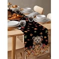 thumbnail image 6 of Black Brown Animals Fall Table Runner 36 Inches, Orange Pumpkins Thanksgiving Leaves Bed Runner Dresser Scarves Tabletop for Indoor Outdoor Parties/Ceremony/Banquet, 13"x 36", 6 of 8