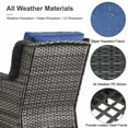 thumbnail image 5 of PARKWELL 4-Piece Outdoor Patio Furniture Set 5-Seat High Back Conversation Set with 30" Fire Pit Table and Swivel Glider for Patio Garden Deck,Gray Wicker Navy Cushions, 5 of 10
