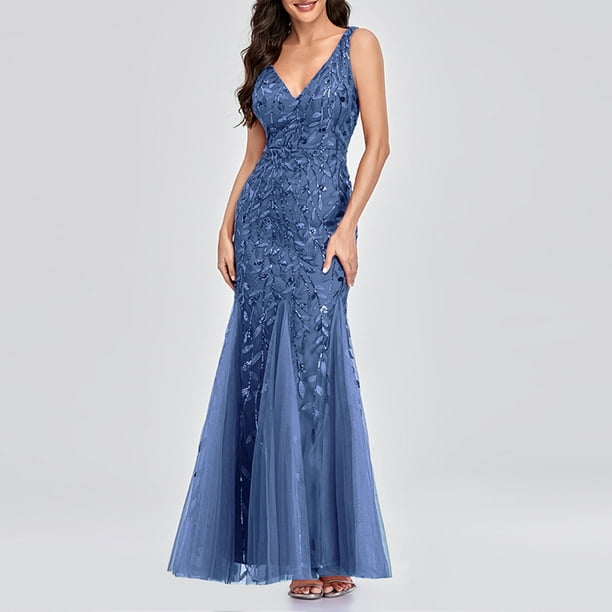 Homely Wedding Guest Dresses For Womens Fishtail Evening Dresses