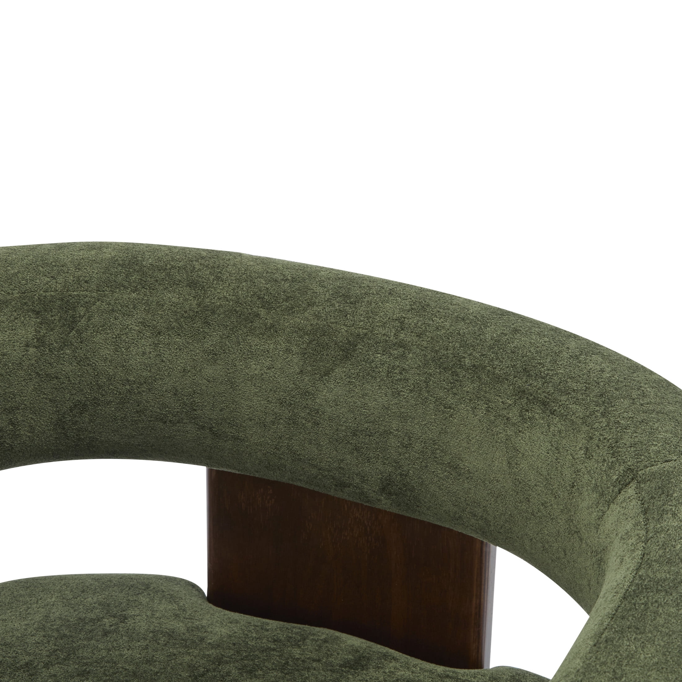 Eryndor Modern Velvet Upholstered Accent Arm Chair, Solid Wood Frame, Green + Walnut
