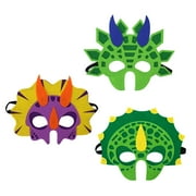 HONITANO 3Set Dinosaur Party Masks Assorted Color Felt Cloth For Kids Party Cheer