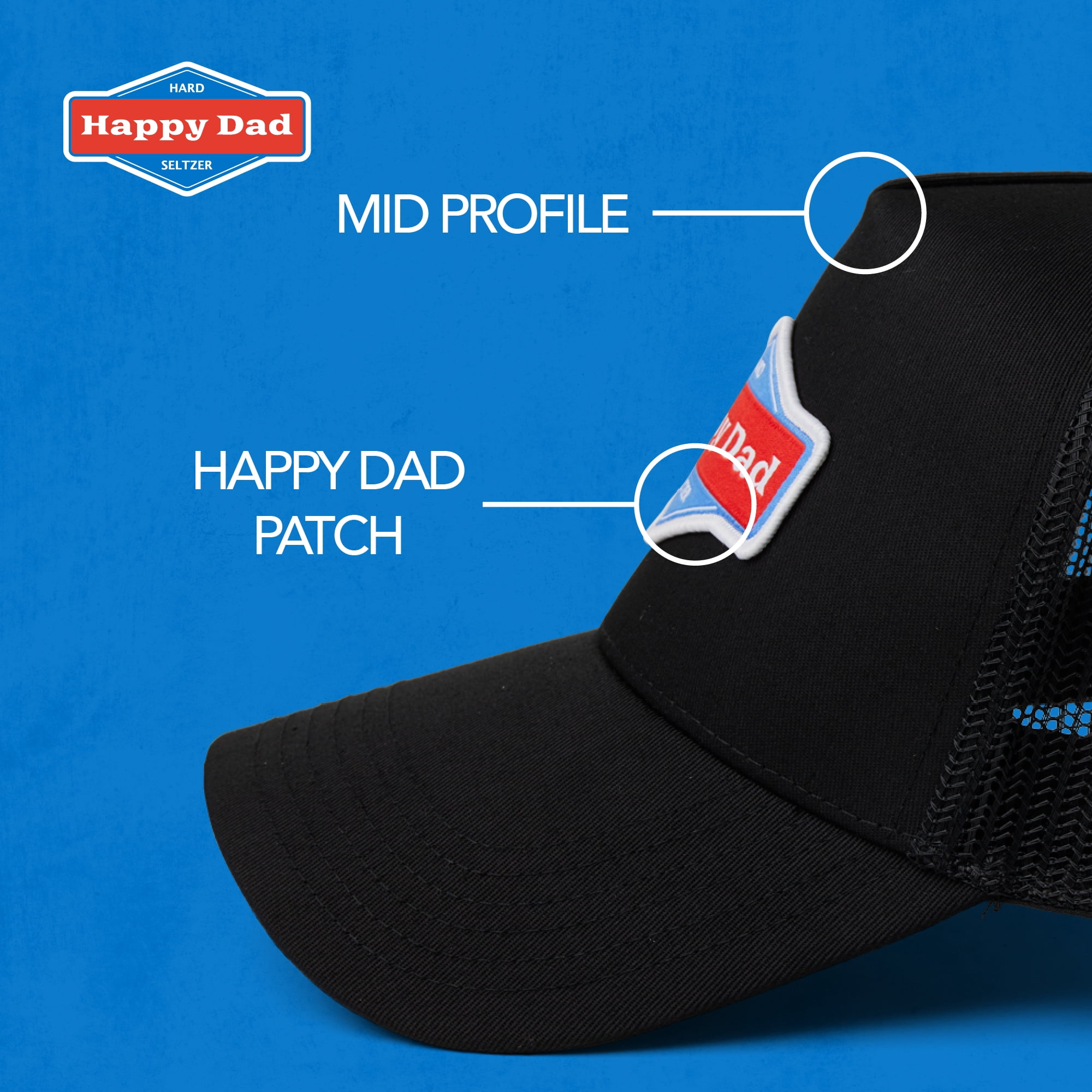 Happy Dad Trucker Hat (Black)