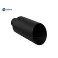 thumbnail image 2 of Fedar Black 4 inch Inlet 8 Outlet 18 Long Rolled End Angle Cut Exhaust Tip Tail Pipe, 2 of 4
