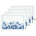 thumbnail image 1 of Vargottam Placemats- Placemat For Dining Table, Set Of 4- Printed & Reversible CottonNapkin-IndoorPlacematsFor Home & Kitchen Dining Table- Watercolor Blue Flowers (Medium Blue), 1 of 5