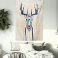 thumbnail image 3 of Antlers Tapestry, Illustration of Deer Dressed Up Like Cool Hipster Fashion Creative Fun Animal Art, Wall Hanging for Bedroom Living Room Dorm Decor, 40W X 60L Inches, Beige Black, by Ambesonne, 3 of 5