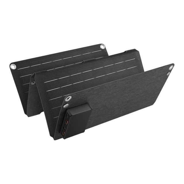 Cargador solar portátil de 15 W negro