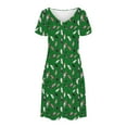 thumbnail image 4 of Patlollav 2025 Womens Fashion Summer Print Short-Sleeved V-Neck Casual Dress, 4 of 6