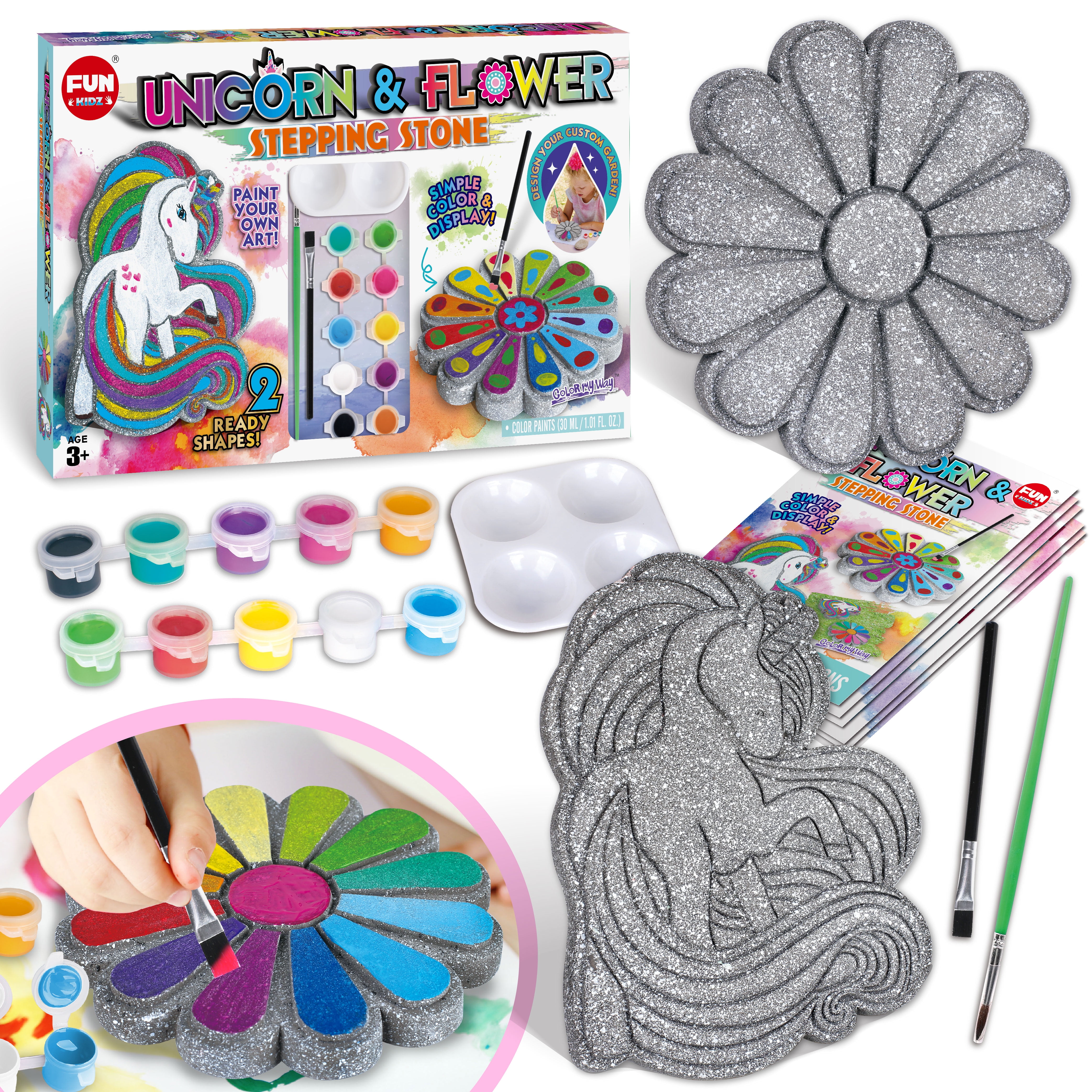 ESTVIIG Stepping Stones for Kids Craft Kit Paint Your Own, DIY Kids Craft  Kit for Kids Ages 4-8, Fun Plaster Painting Art Toys for Birthday Gifts