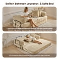 thumbnail image 7 of XIZZI 80.5" Convertible Sleeper Sofa Bed, Cloud Boneless Couch with Plush Corduroy, Sturdy Sprung Support, Oversize Comfy Loveseat for Living Room Bedroom, Beige, 7 of 7