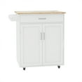 thumbnail image 3 of DOPIN Rolling Kitchen Storage Cart with Adjustable Shelves, Steel White, 3 of 8