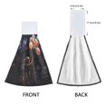 thumbnail image 3 of Yayeee Kitchen Hanging Hand Towels Set of 2 with Loop Bathroom Absorbent Tie Towel, Black Watercolor Space, 3 of 7
