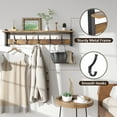 thumbnail image 5 of 29 Inch Coat Rack Wall Mount with Shelf, Coat Hanger Wall Mounted with 5 Hooks, Wall Mounted Coat Racks, Wall Shelf with Hooks, Hat Rack for Entryway, Bedroom, Living Room, 5 of 7