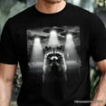 thumbnail image 2 of Funny Raccoon UFO T-Shirt, Unisex Black Tee for Space Lover, 2 of 7