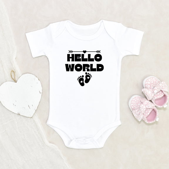Newbabywishes - Hello World Cute Feet Baby Clothes for Boys and Girls - Newborn Baby Clothes