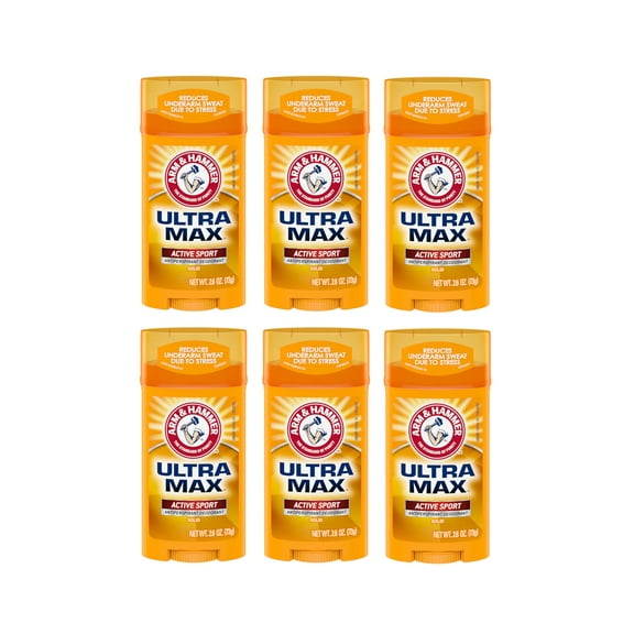 Arm Hammer Ultramax Active Sport Antiperspirant Deodorant Solid, 2.6oz - Pack of 6