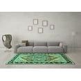 thumbnail image 3 of Ahgly Company Machine Washable Indoor Rectangle Persian Turquoise Blue Traditional Area Rugs, 4' x 6', 3 of 4