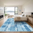 thumbnail image 3 of ODIKA 6'x9' Machine Washable Non-Slip Area Rug, Geometric Blue High Traffic Rug with Pad, Blue, 1050879, 3 of 8