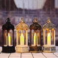 thumbnail image 5 of HESITONE Christmas Night Light Vintage Single Candle Hexagon Lantern for Xmas Party, 5 of 19
