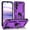Purple, variant on TJS for Samsung Galaxy S24 FE Phone Case, Impact Resistant Metal Ring Magnetic Support Kickstand Drop Protector Cover for Galaxy S24FE (Black)